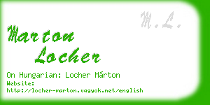 marton locher business card