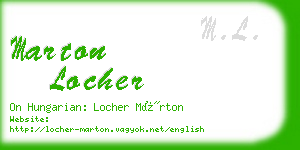 marton locher business card